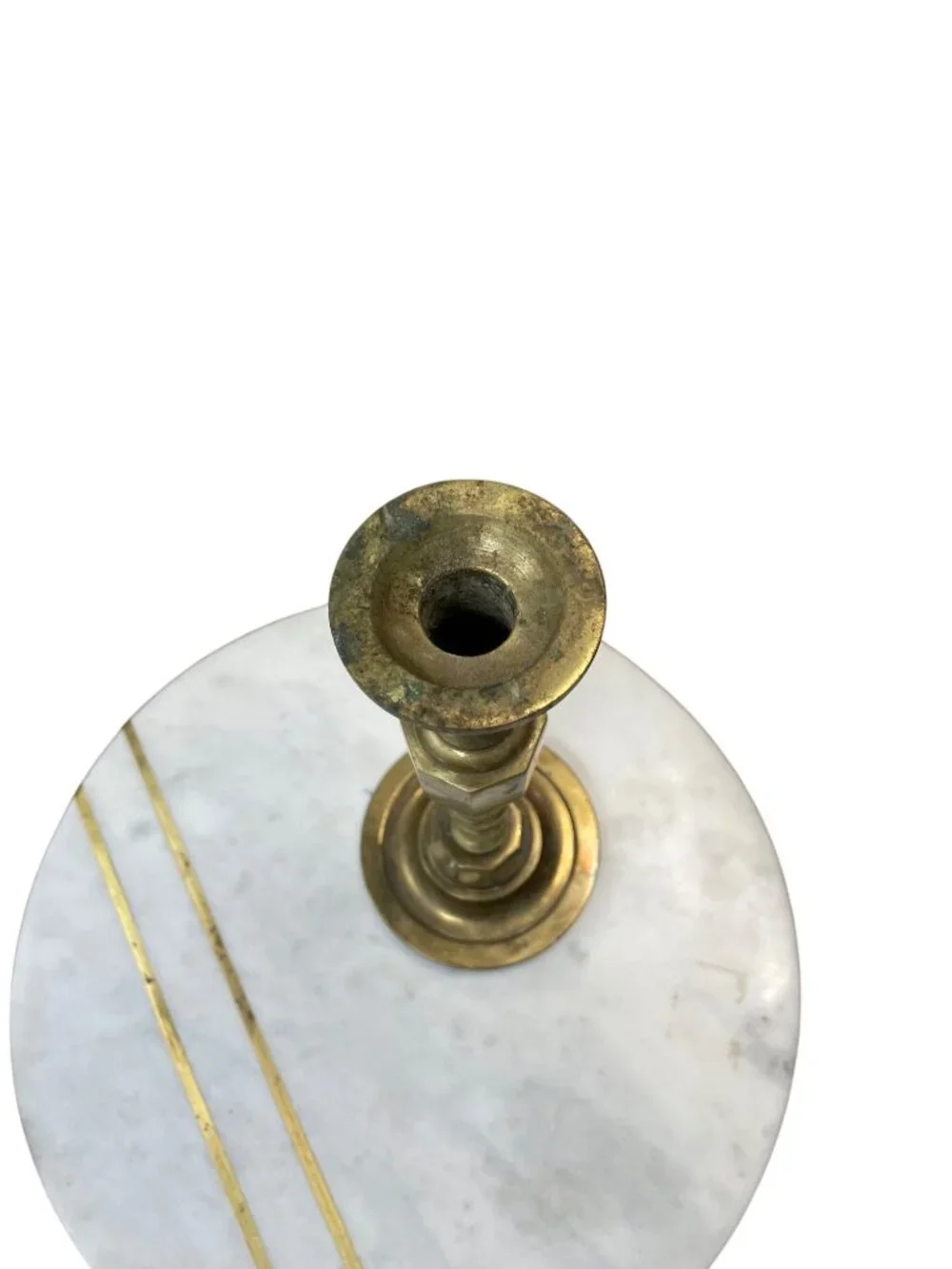 Vintage Solid Brass Candlestick Holder With Elegant Base Design 11